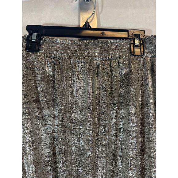 NEW Anthropologie Strapless Top Women’s M Metallic- Silver Elastic Waist D17 - Picture 2 of 5